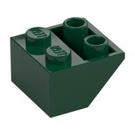 Lego Brick Sloped Inverted 45° 2 x 2 [Ovoid Bottom Pin, Bar-sized Stud Holes] / Dark Green