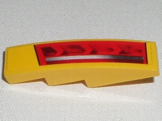 Lego Slope, Curved 4 x 1 with Red Taillight and Silver Stripe Pattern Model Left Side (Sticker) - Set 8169