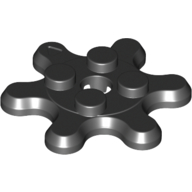 Lego Plate Special 2 x 2 Splat Gear, 6 Teeth / Black