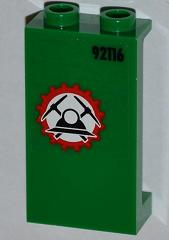 Lego Panel 1 x 2 x 3 with Side Supports - Hollow Studs with Miners Logo (Helmet with Crossed Pickaxes ) and '92116' Pattern Right (Sticker) - Set 4203