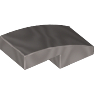 Lego Brick Curved 2 x 1 No Studs [1/2 Bow] / Flat Silver