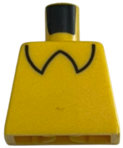 Lego Torso Black Shirt Collar Pattern / Yellow