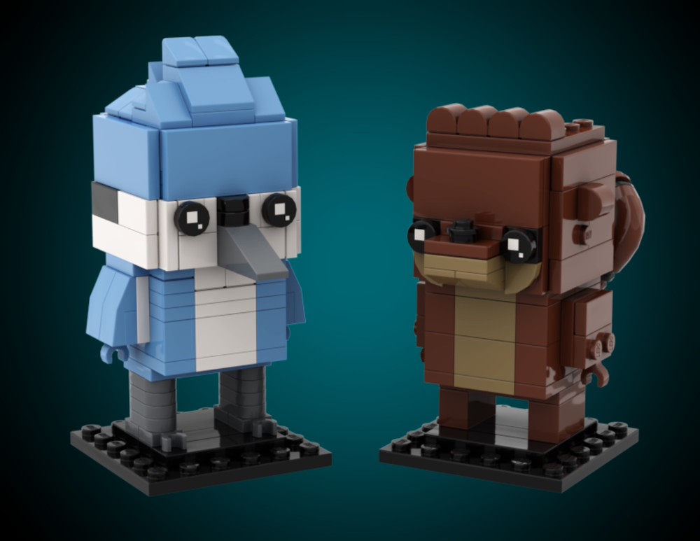 Lego Mordecai and Rigby Brickheadz (Regular Show)