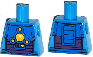 Lego Torso Space Armor with 5 Yellow Lights Pattern / Dark Azure