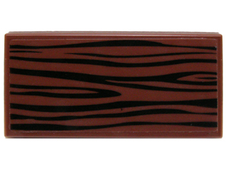 Lego Tile 2 x 4 with Wood Grain Pattern (Sticker) - Set 70014