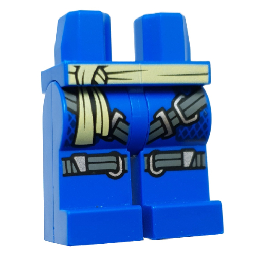 Lego Hips and Blue Legs with Yellowish Green Sash, Silver Straps print