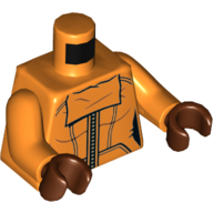 Lego Torso Jumpsuit with Zipper and Pockets Print, Orange Arms, Reddish Brown Hands