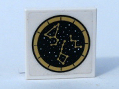 Lego Tile 2 x 2 with Map Stars and Constellations Pattern (Sticker) - Set 5378