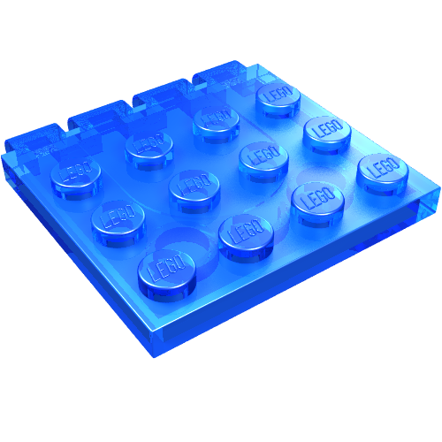 Lego Hinge Vehicle Roof 4 x 4 / Trans-Dark Blue