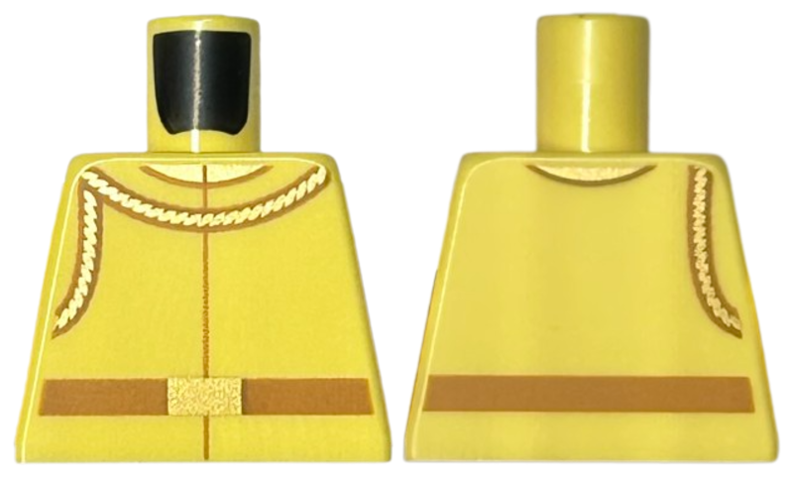Lego Torso Jacket Plain, Medium Nougat Belt, Gold Buckle, Ropes, and Neck Pattern