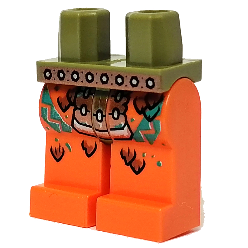 Lego Hips and Orange Legs with Dark Orange Belt, Dark Turquoise Decoration print