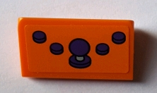 Lego Slope 30 1 x 2 x 2/3 with 4 Dark Purple Buttons and Joystick Pattern (Sticker) - Set 71016