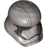 Lego Helmet First Order Stormtrooper, Capitan Phasma - Pointed Mouth Print / Flat Silver