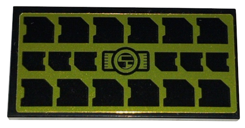 Lego Tile 2 x 4 with Gold Solar Panel Pattern (Sticker) - Set 42158