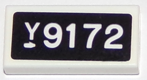 Lego Tile 1 x 2 with 'Y9172' Pattern (Sticker) - Set 75875