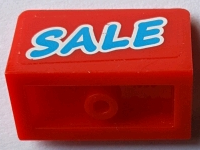 Lego Panel 1 x 2 x 1 with Blue 'SALE' on Red Background Pattern (Sticker) - Set 71016