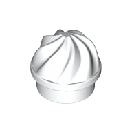 Lego Plate Round 1 x 1 Swirled Top / White