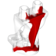 Lego Lower Body, Ghost with Marbled Red Pattern / Trans-Clear