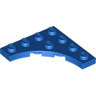 Lego Plate Special 4 x 4 with 3 x 3 Quarter Round Cutout / Blue