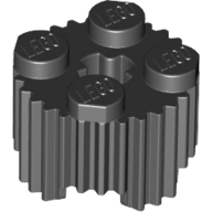 Lego Brick Round 2 x 2 [Grill] / Black