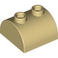 Lego Brick Curved 2 x 2, Two Top Studs / Tan