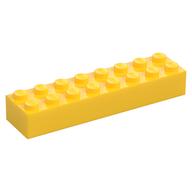 Lego Brick 2 x 8 with Bottom '100th' Print