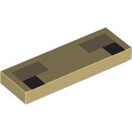 Lego Tile 1 x 3 with Pixelated Dark Brown Eyes, Dark Tan Eyebrows Print / Dark Tan