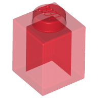 Lego Brick 1 x 1 / Trans-Red