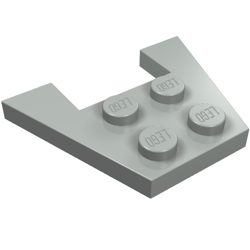 Lego Wedge Plate 3 x 4 without Stud Notches / Light Gray