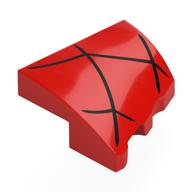 Lego Brick Wedged, Curved 2 x 2 with Stud Notch Left with Black Spider Webbing Print