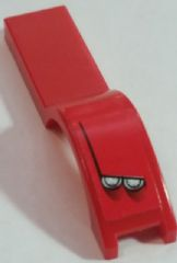Lego Vehicle, Mudguard 1 x 4 1/2 with Double Headlights Pattern Model Right Side (Sticker) - Set 8147 / Red