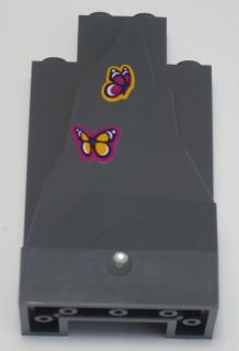 Lego Rock Panel 2 x 4 x 6 with Magenta Butterfly and Bright Light Orange Butterfly Pattern (Stickers) - Set 41121