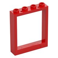 Lego Door Frame 1 x 4 x 4, Holes (Lift) / Red