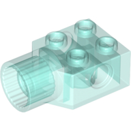 Lego Technic Brick Special 2 x 2 with Pin Hole, Rotation Joint Socket / Trans-Light Blue