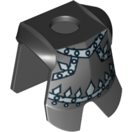 Lego Minifig Neckwear Armor Breastplate with Leg Protection, Evil Knight Silver Diamond Print / Black