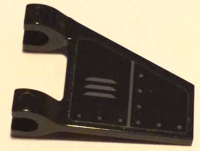 Lego Flag 2 x 2 Trapezoid with Flat Edge with Dark Bluish Gray Air Vent, Line and Rivets Pattern Model Left Side (Sticker) - Set 70668