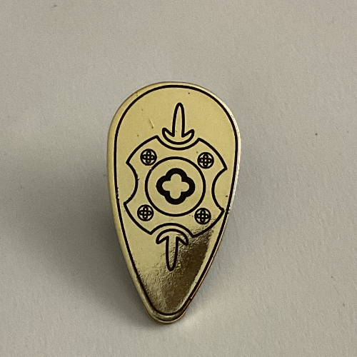 Lego Shield Ovoid with Gold Chrome Geometric Print / Black