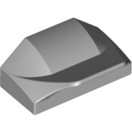 Lego Brick Wedged, Curved 1 x 2 x 2/3 No Studs, Wing End / Light Bluish Gray