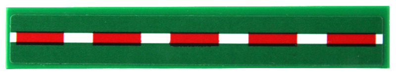 Lego Tile 1 x 6 with Red and White Striped Line Pattern (Sticker) - Set 42167 / Green