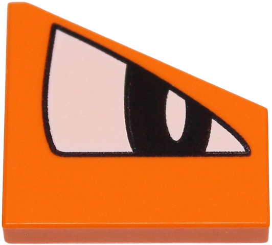 Lego Tile, Modified 2 x 2 Wedge Left with Black and White Eye Pattern (Pokémon Arcanine Eye)