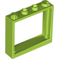 Lego Window 1 x 4 x 3 without Shutter Tabs / Lime