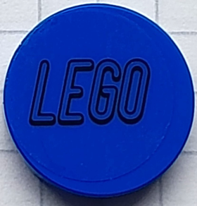 Lego Tile, Round 2 x 2 with Bottom Stud Holder with Black LEGO Logo Outline Rounded Ends on Transparent Background Pattern (Sticker) - Set 80111 / Blue