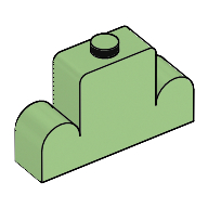 Lego Brick Curved 1 x 4 x 2 Centre Stud Top / Medium Green