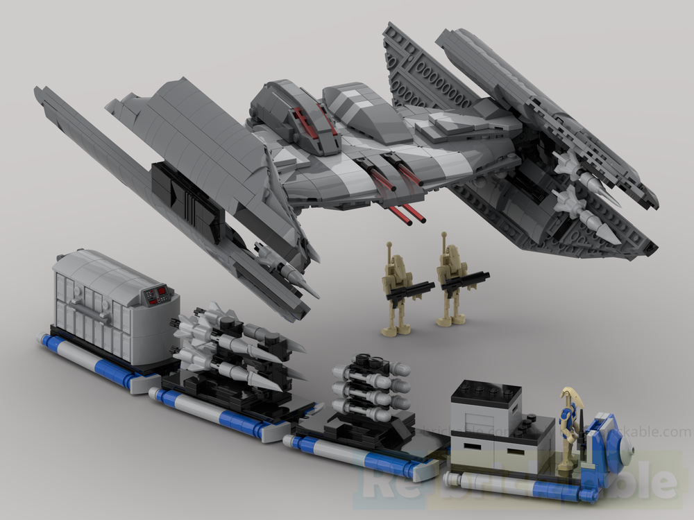 Lego Hyena Bomber and Separatist Hover Supply Platform Lift