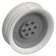 Lego Wheel 62.3 x 20.3 Motorcycle with White Outer Rim Pattern / Light Bluish Gray