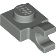 Lego Plate Special 1 x 1 with Clip Horizontal [Thick U Clip] / Light Gray