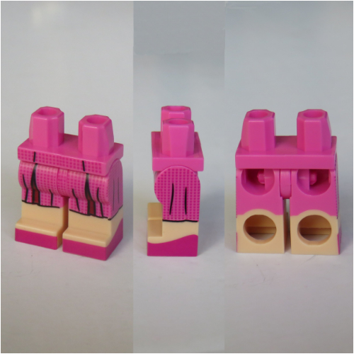 Lego Hips with Dark Pink Legs and Light Nougat Boots Pattern with Dark Pink Dress and Shoes Print (Dolores Umbridge)