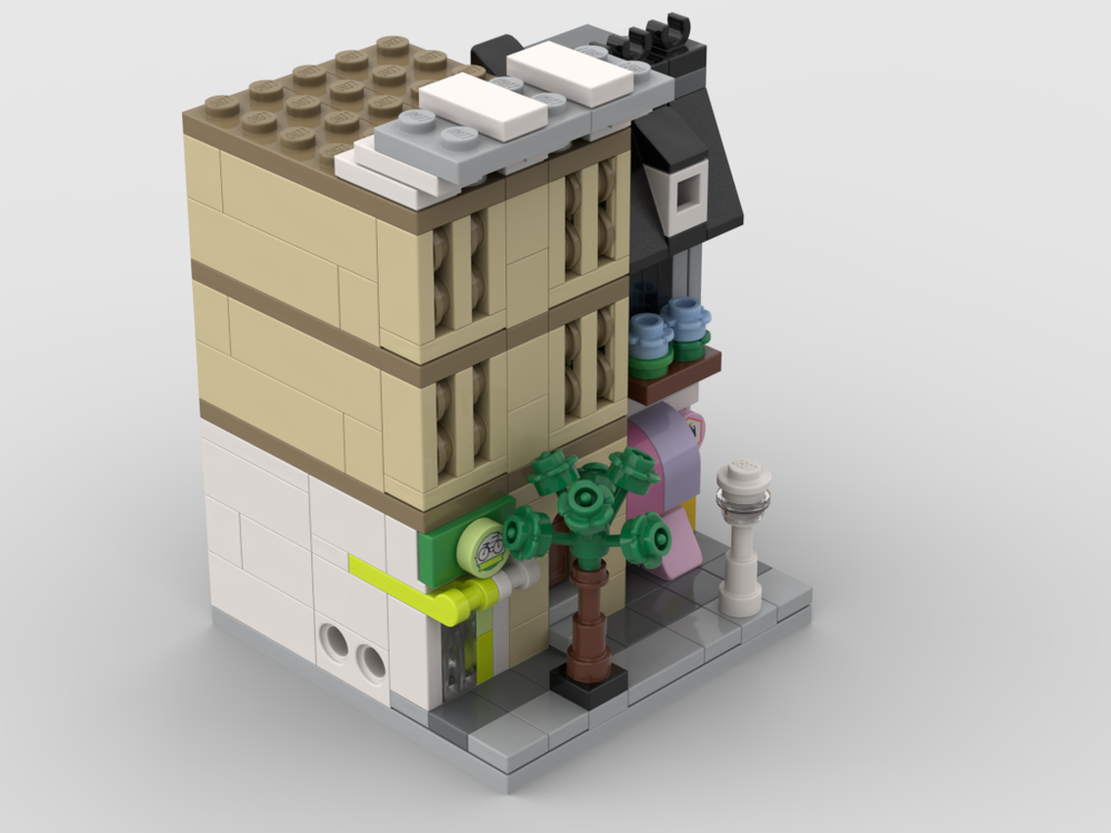 Lego Mini Modulars - Bike Shop + Apartments and Photography Shop