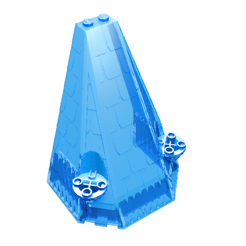 Lego Roof / Tower 6 x 8 x 9 / Trans-Medium Blue
