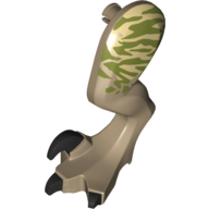 Lego Animal Body Part, Dinosaur, Raptor Leg, Left, with Pin, with Olive Green Stripes Print